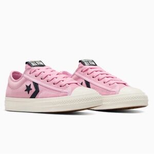Converse Pink Low-Top Sneakers with Black Star Chevron